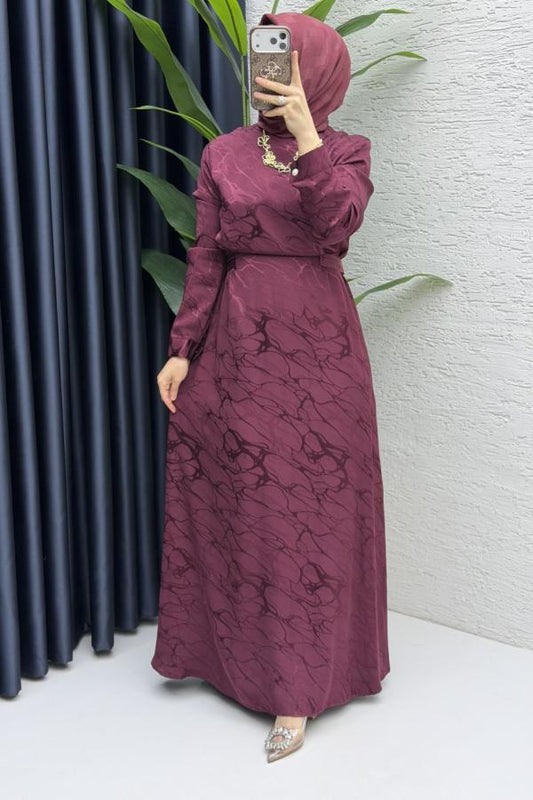 Satin Kleid bordeaux