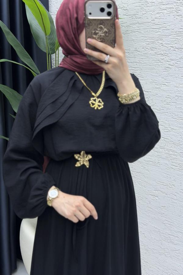 Eslem Tesettur Elbise siyah