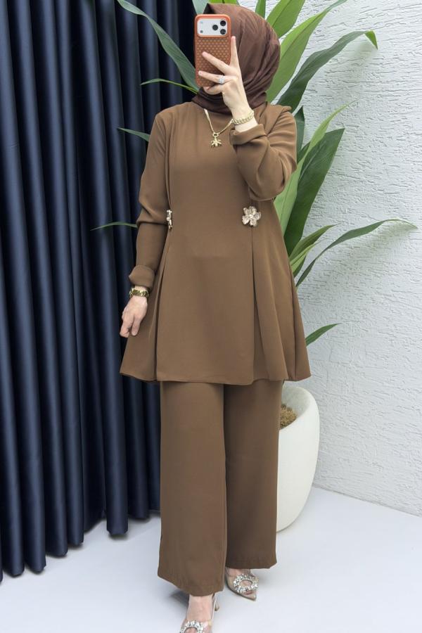 Yasmin ikili Takım kahverengi