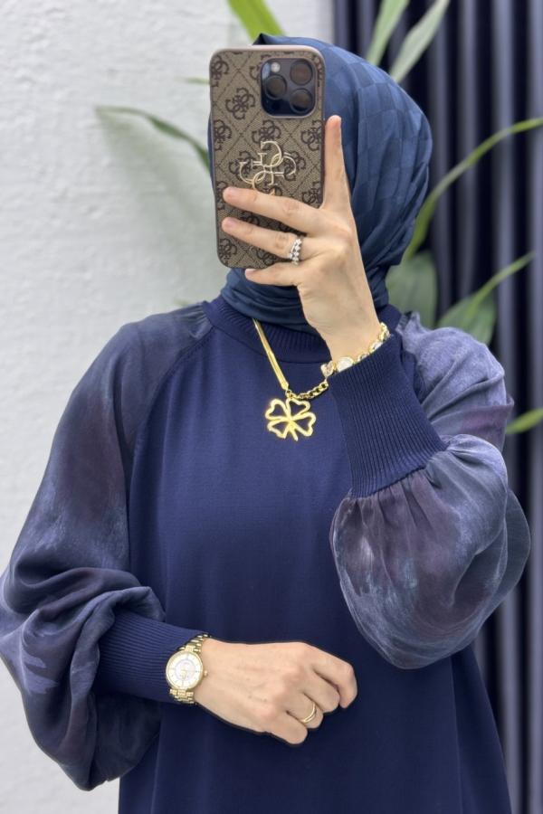 Zerrin Elbise lacivert