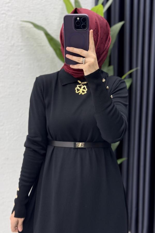 Sema merserize Elbise siyah