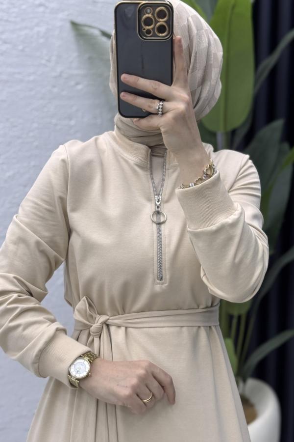 Hülya Elbise taş rengi