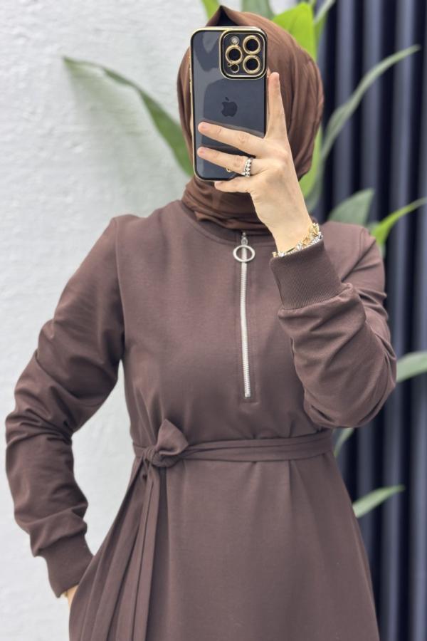 Hülya Elbise kahverengi