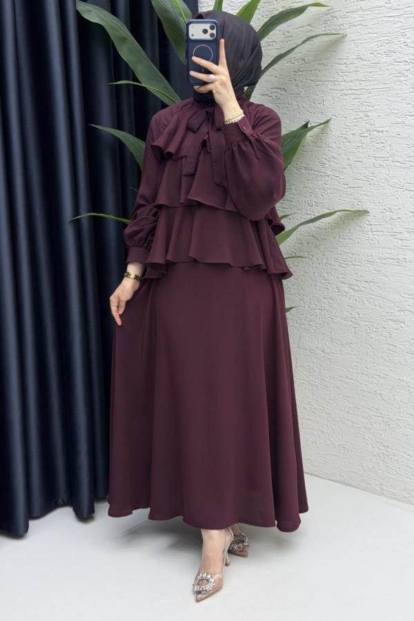 Meyra Etekli Takım Mürdüm
