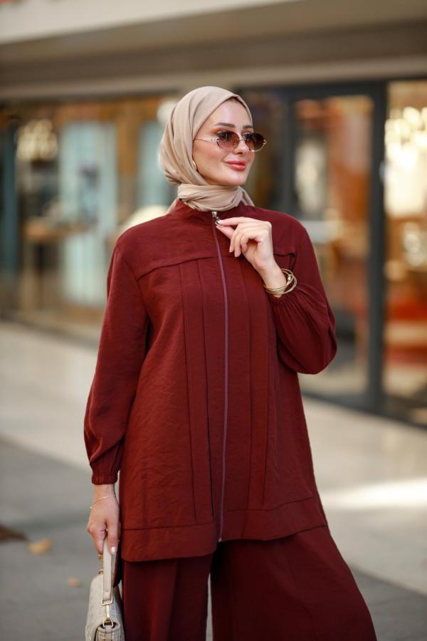Lale ikili Takım bordo