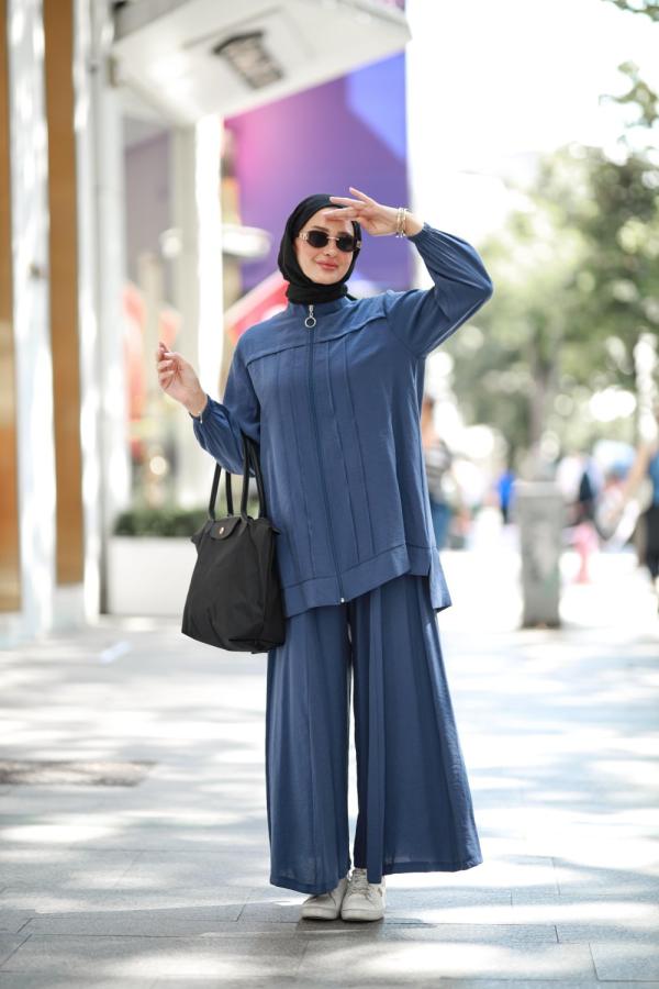 Lale ikili Takım indigo