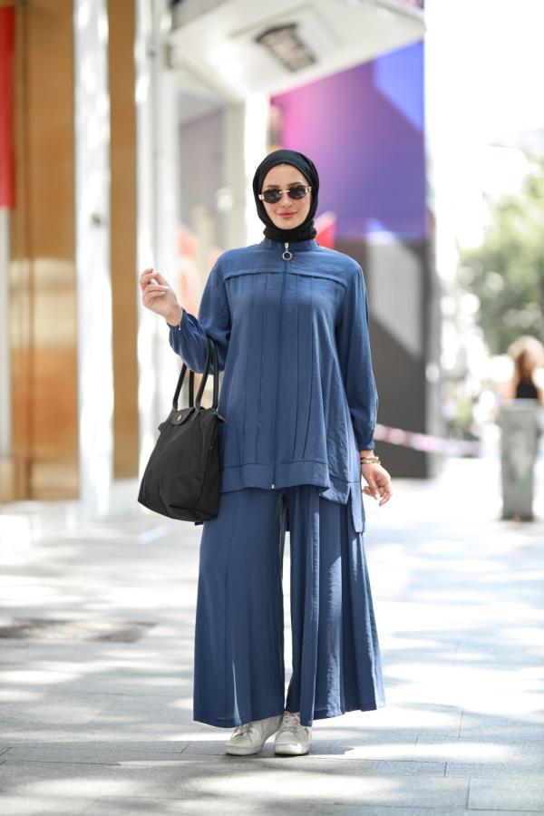 Lale ikili Takım indigo