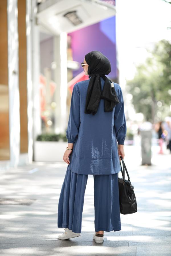 Lale ikili Takım indigo