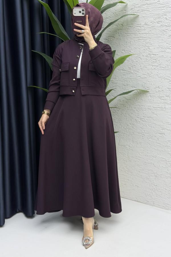 Nazlı Etekli Takım Mürdüm