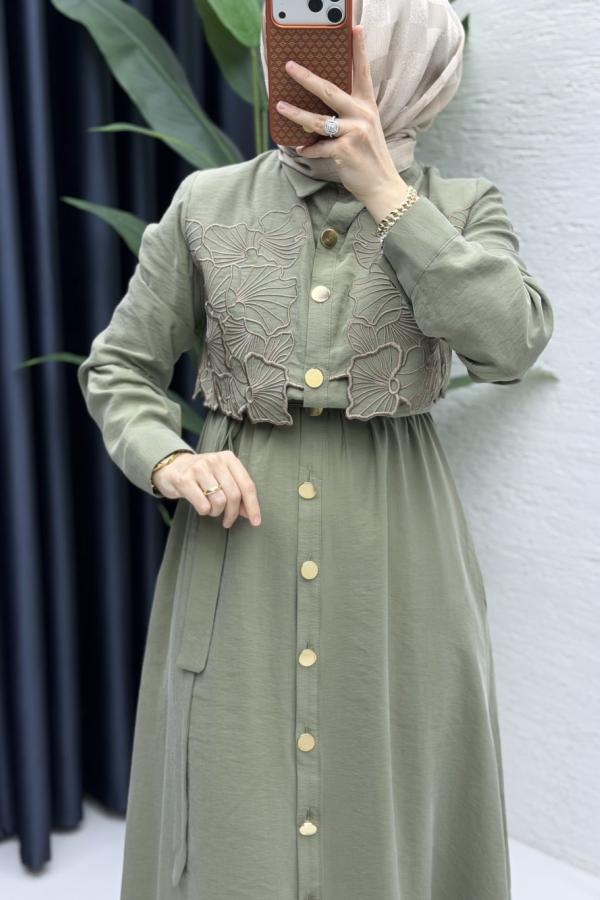 Hürrem elbise haki