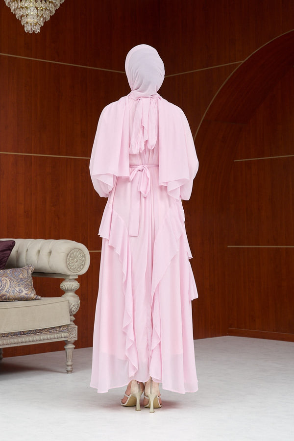 Şifon Abiye pembe