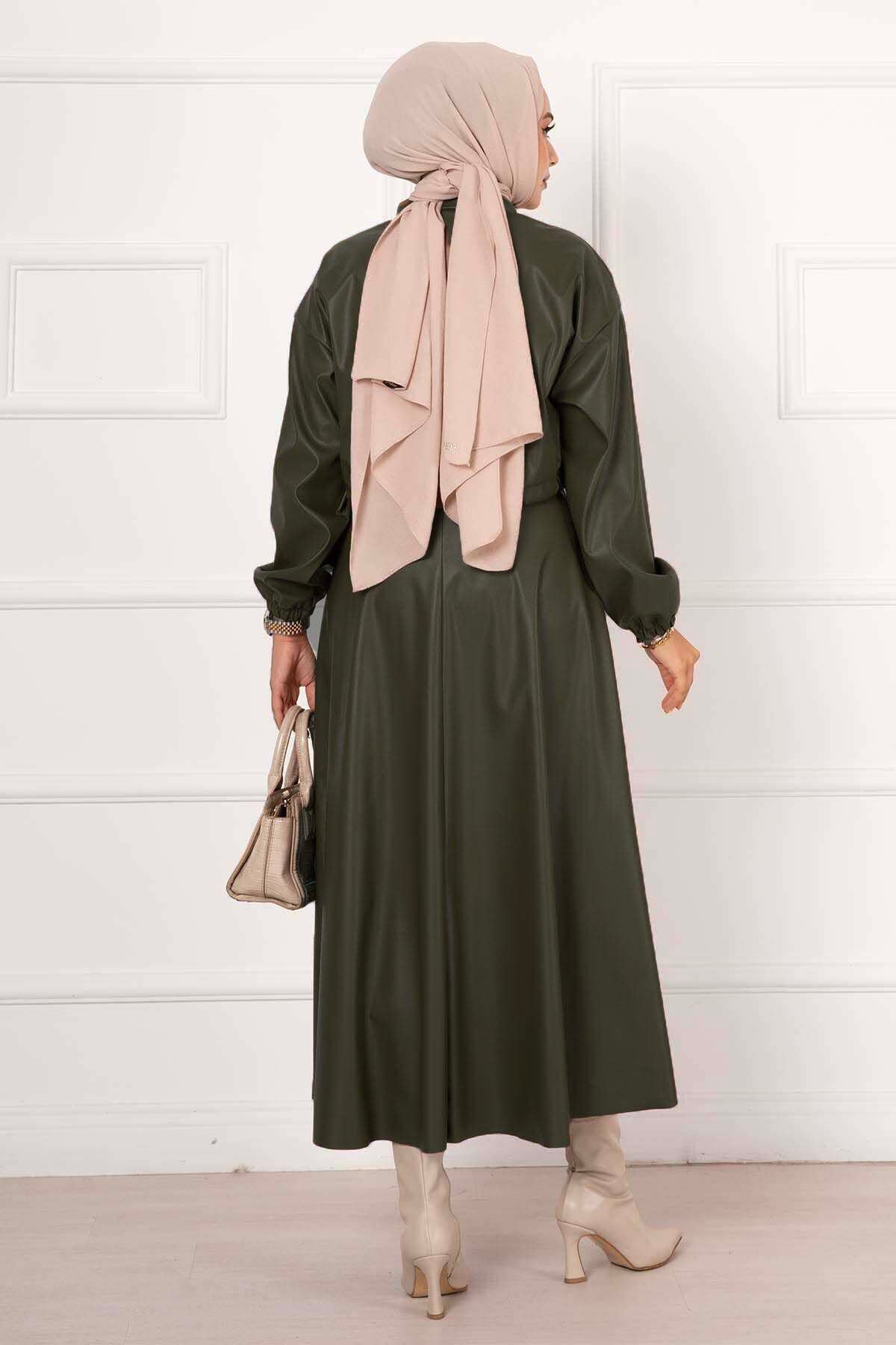 Etekli Deri Takım Haki