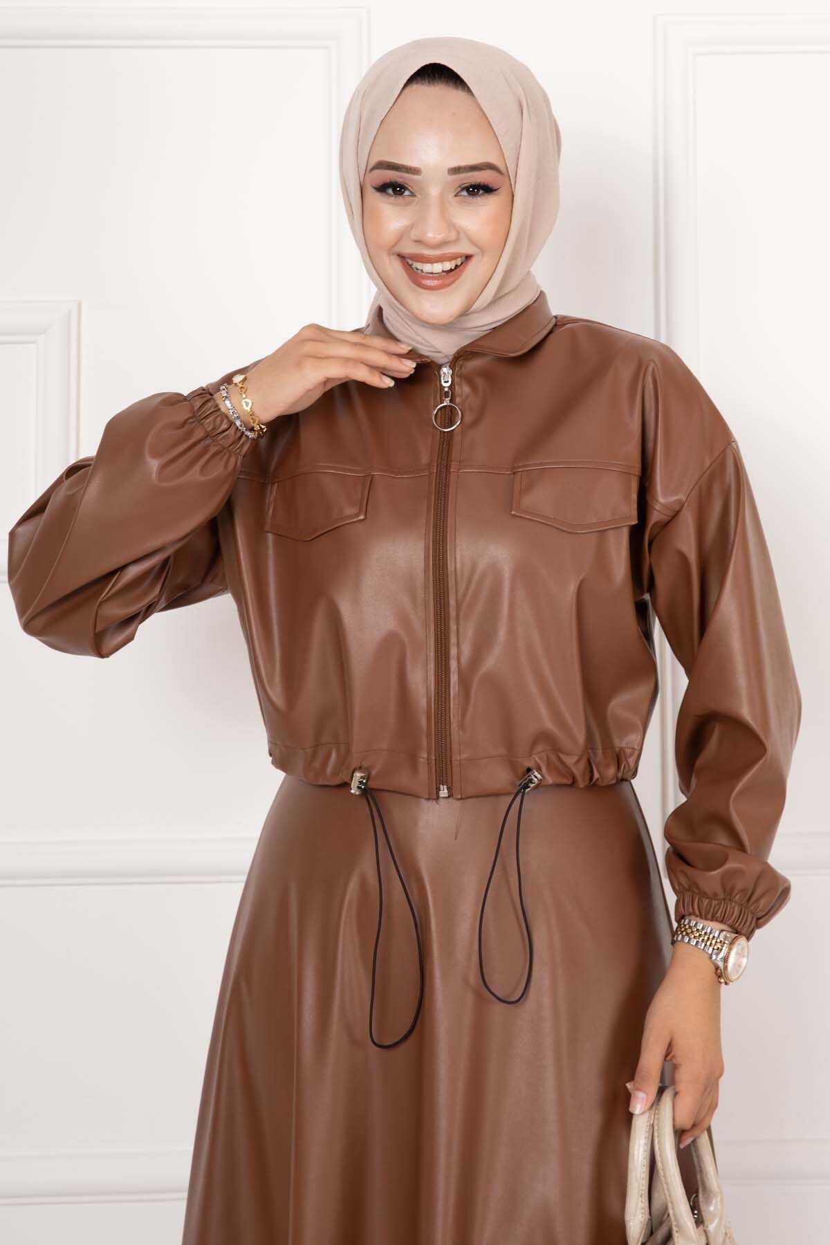 Skirt Leather Set Tan