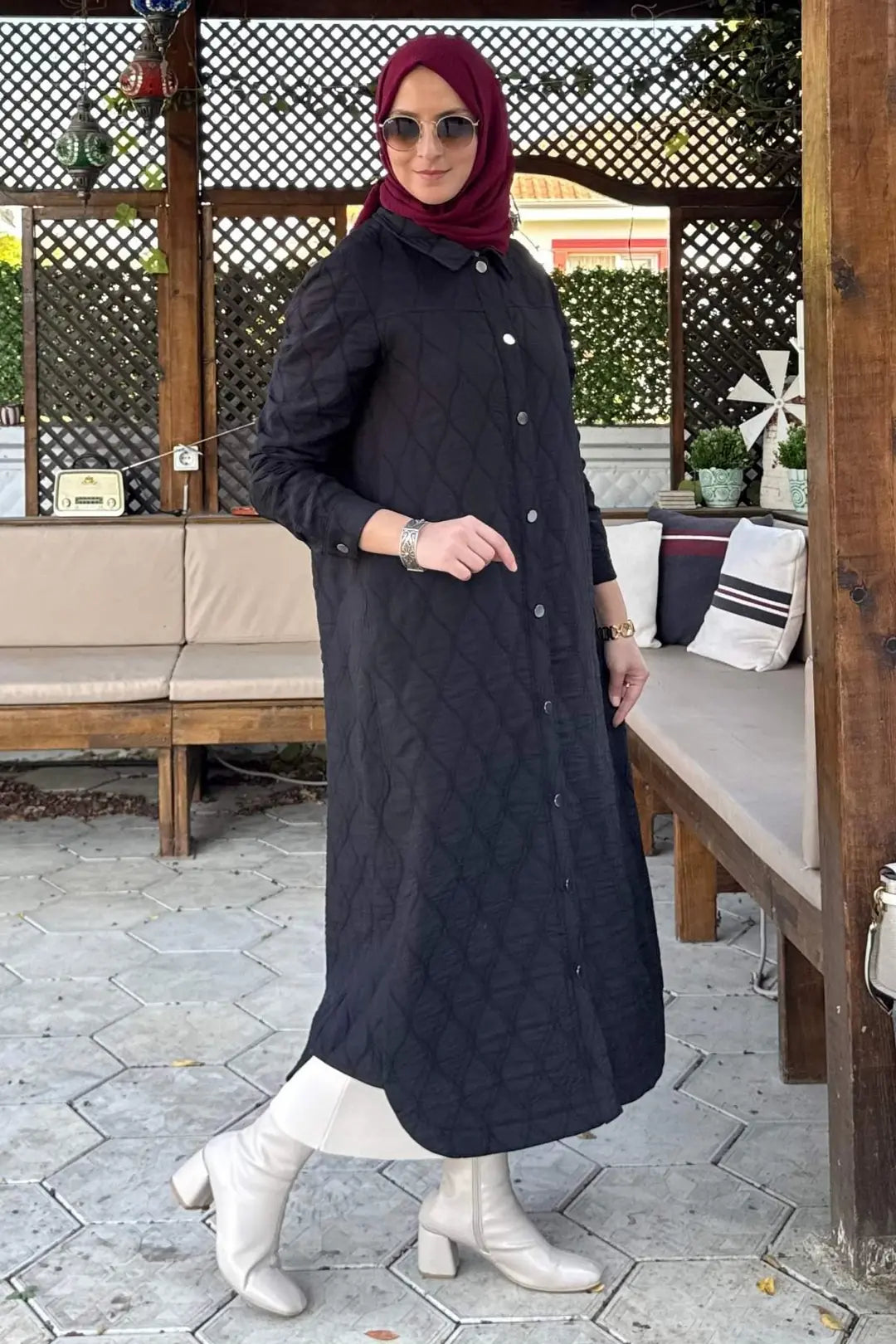 Kapitone Kap siyah