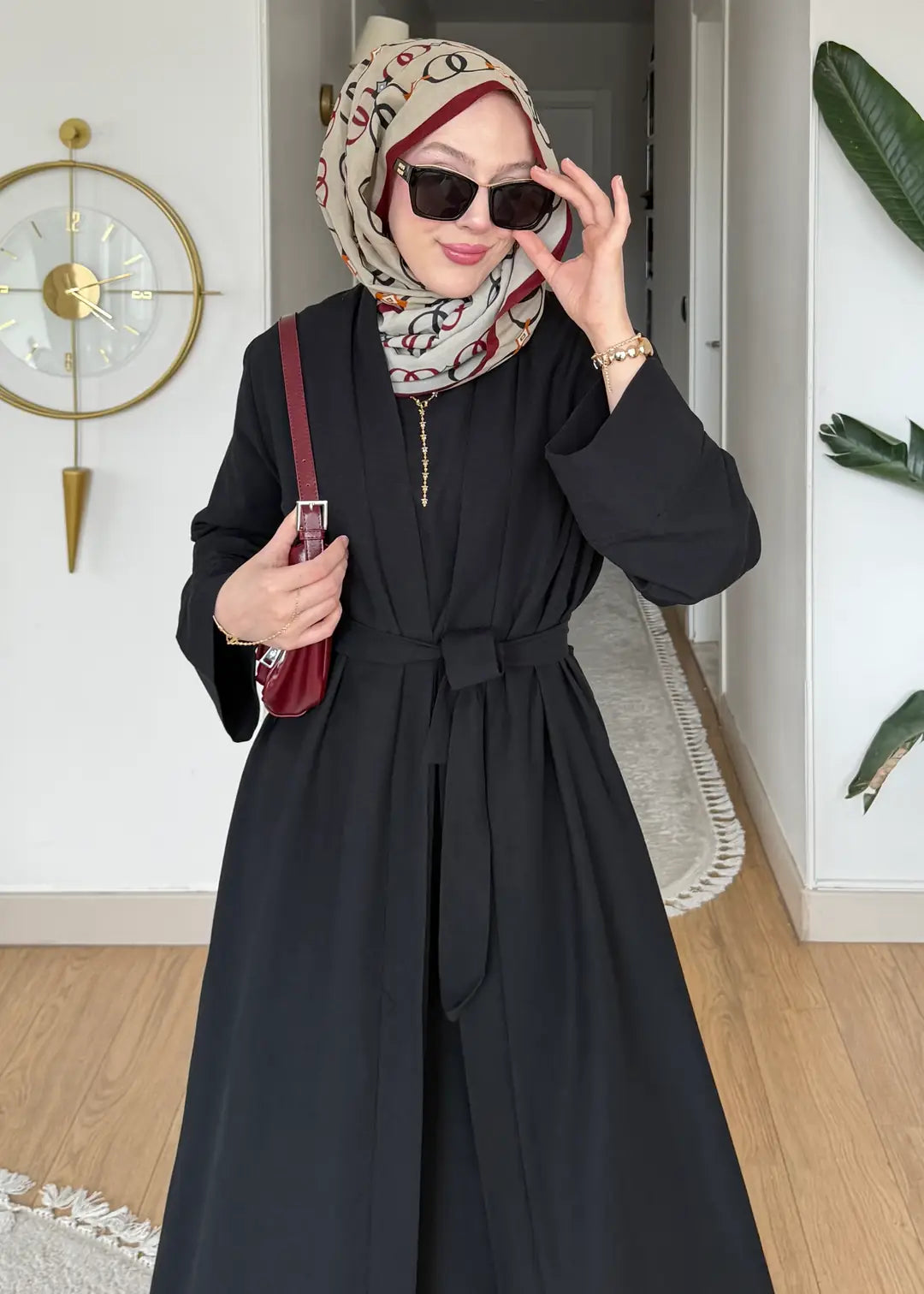 Keten Kimono Takım siyah
