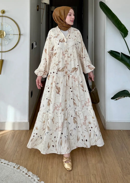 Lina çiçek desenli Elbise