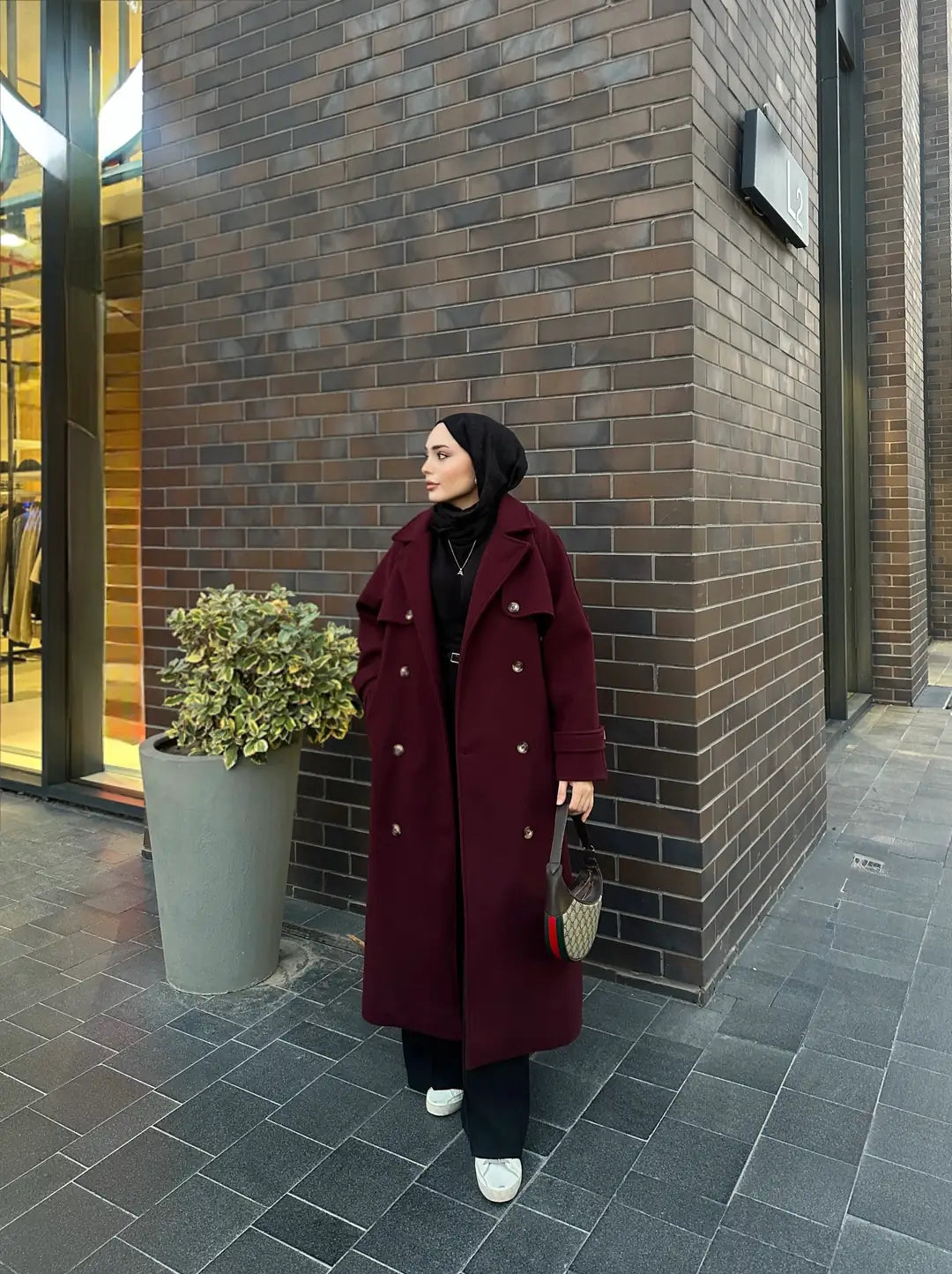 Kaşe Kaban bordo