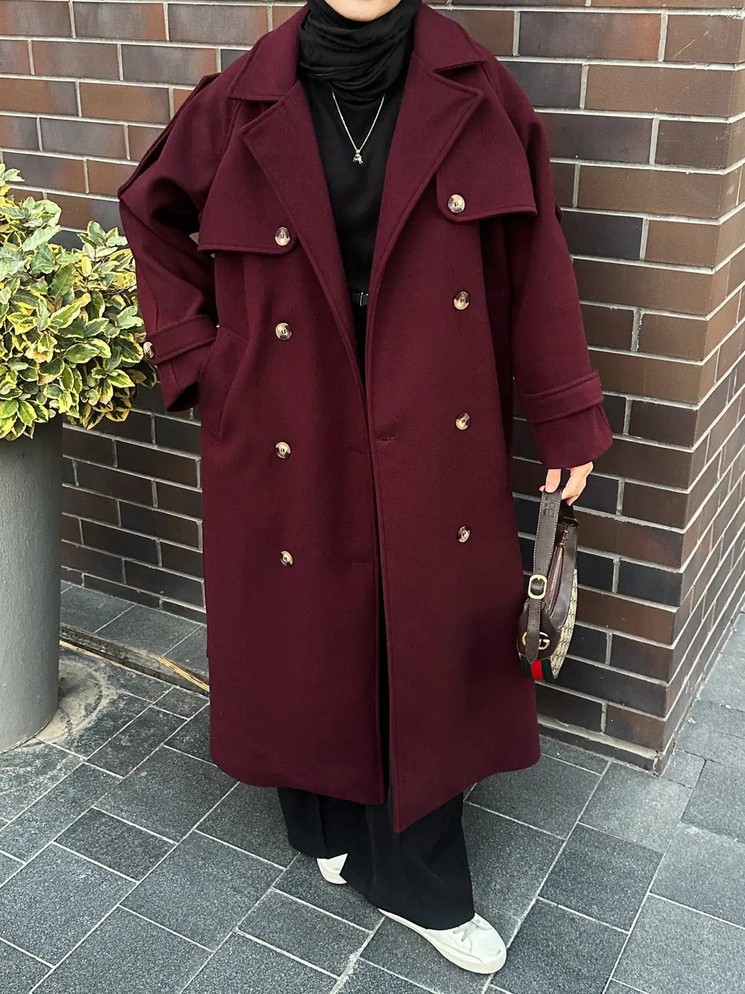 Kaşe Kaban bordo