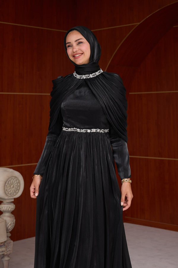 Işıl kumaş Abiye siyah