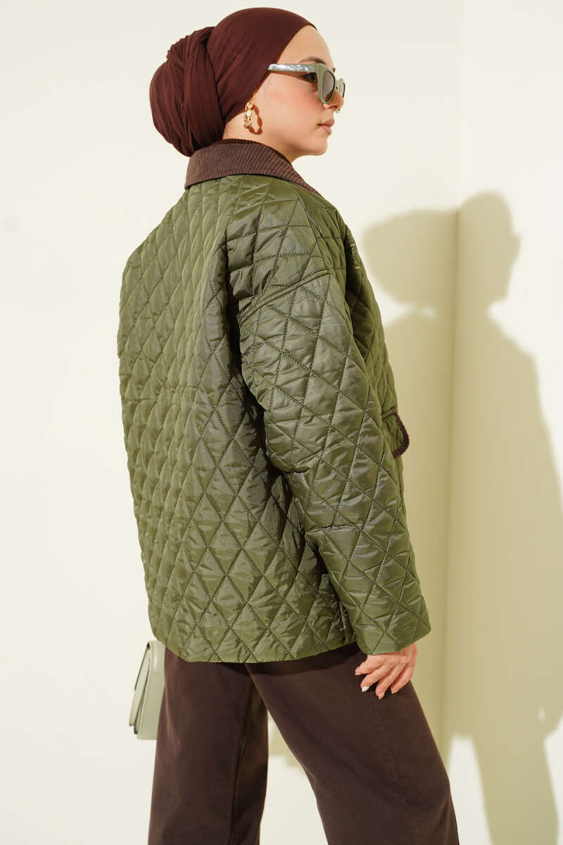 Kadife Yaka Kapitone Mont haki