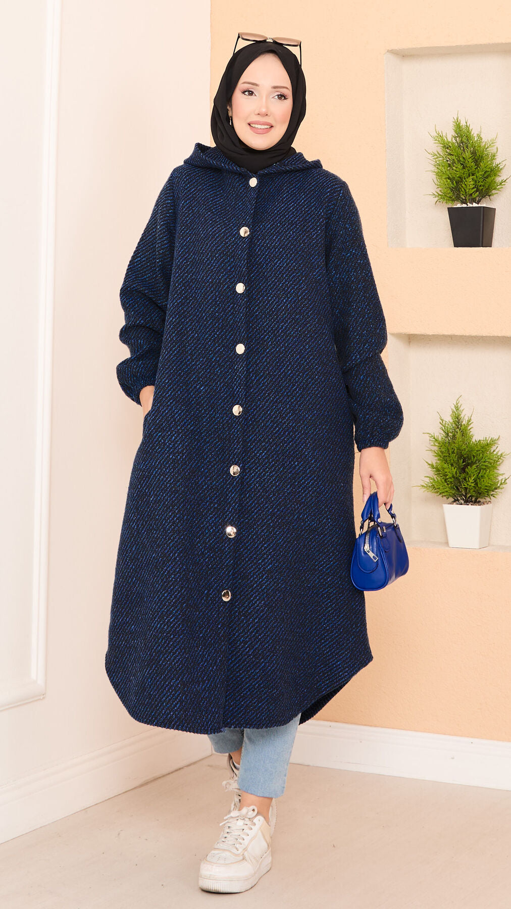 Kapüşon Detaylı Kaşe Kap saks