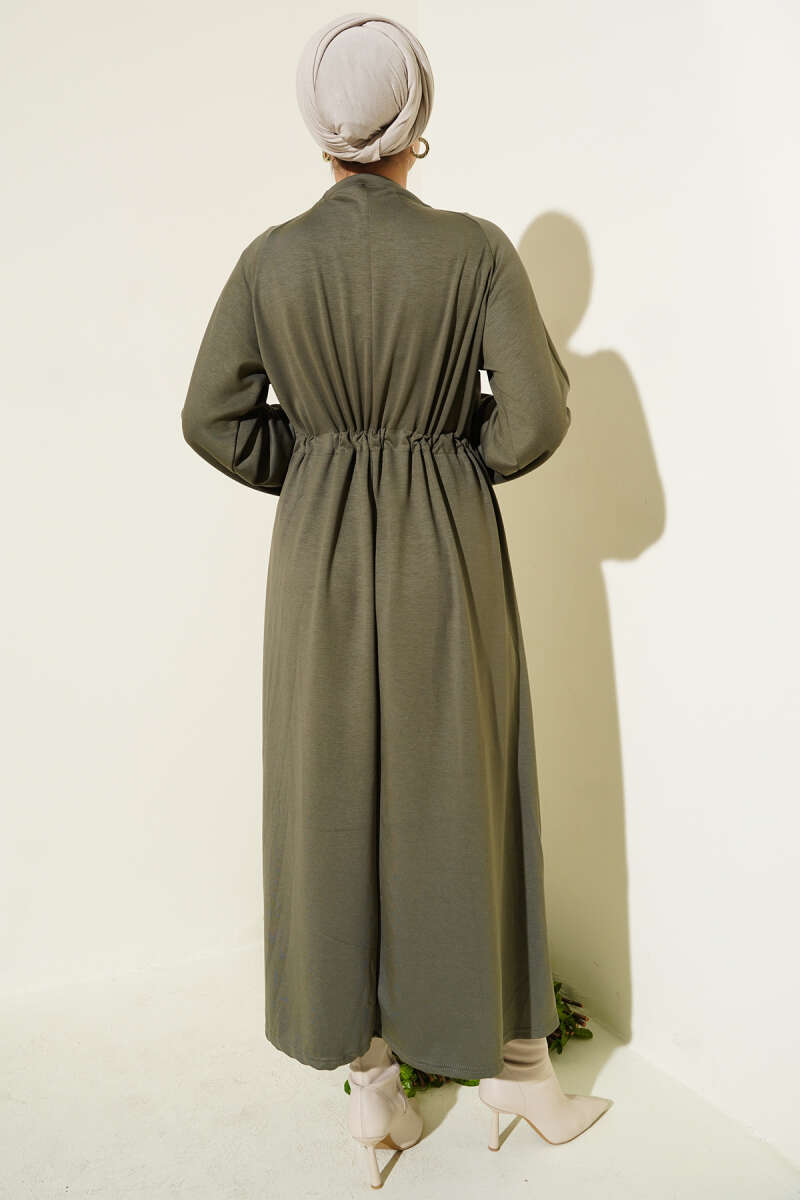 Loyşa Tünel Detaylı Elbise haki