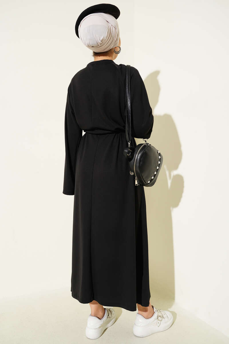 Loyşa Tünel Detaylı Elbise siyah