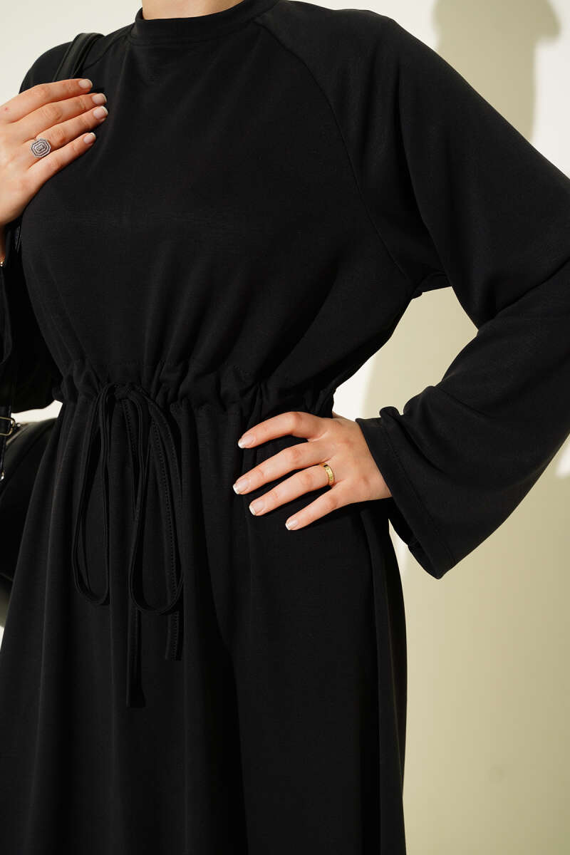Loyşa Tünel Detaylı Elbise siyah