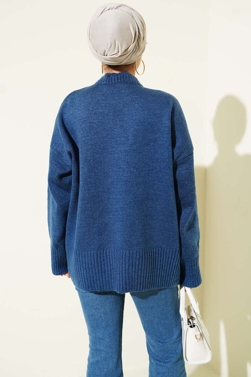 Tunique en tricot à motif ruban bleu