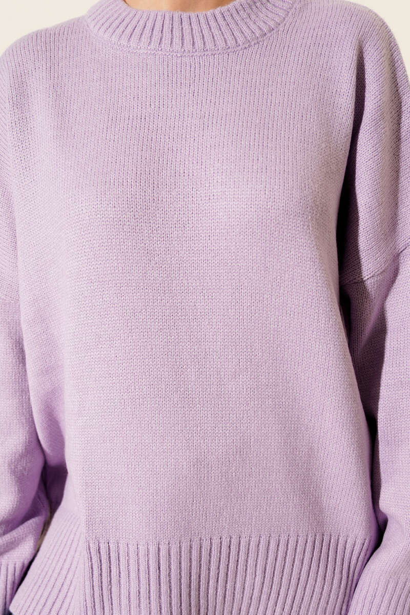 Tunique en tricot à motif ruban lilas