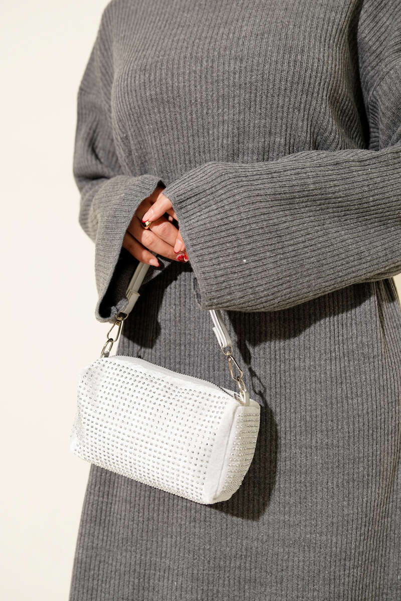 Loose Belted Knit Dress gray