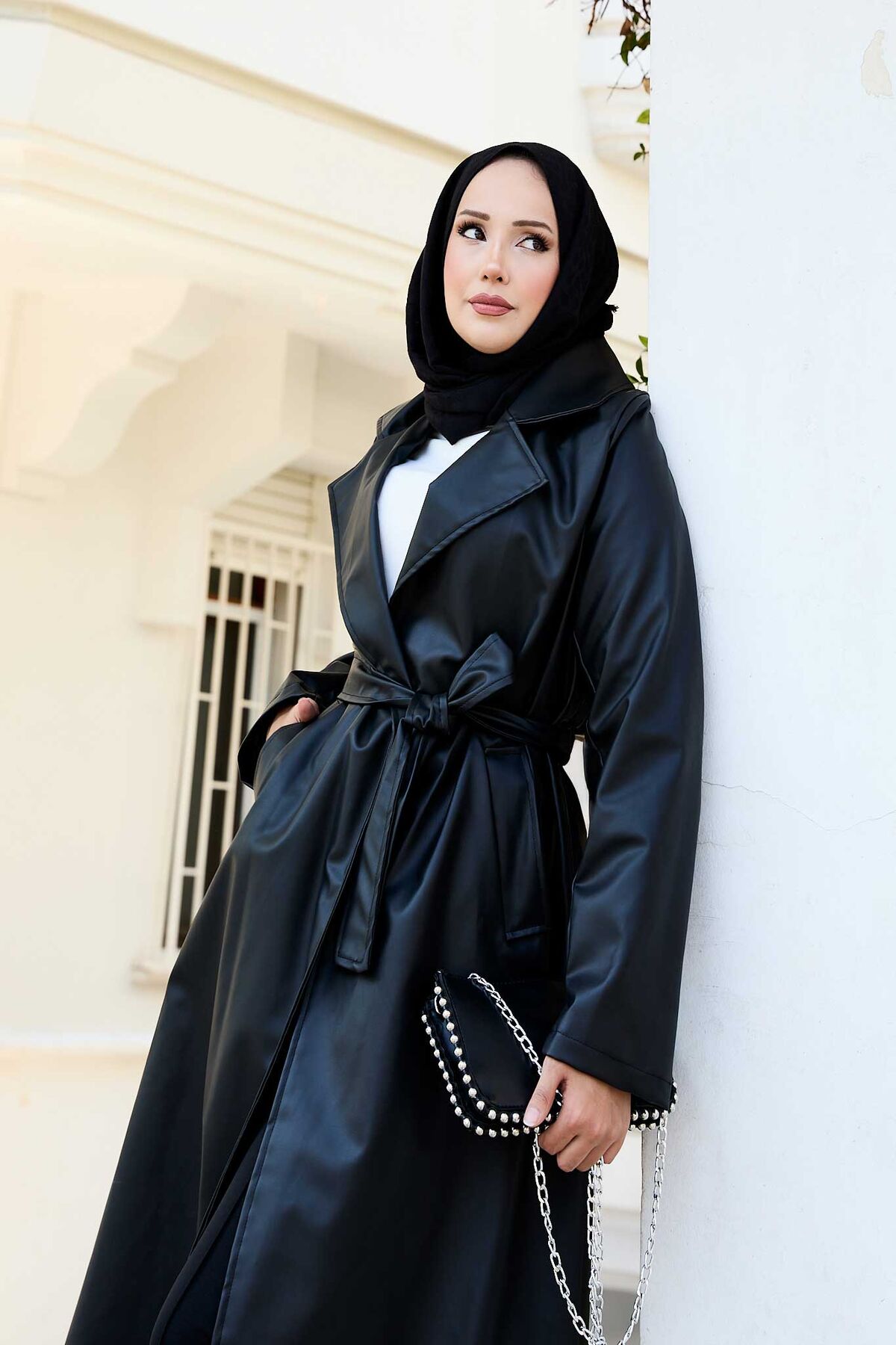 Seyyar Kuşaklı Deri Kap Siyah