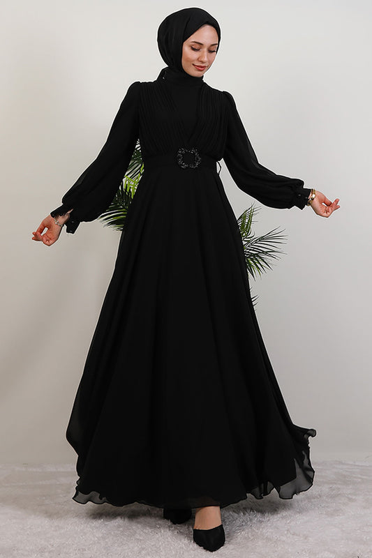 Şifon Abiye siyah