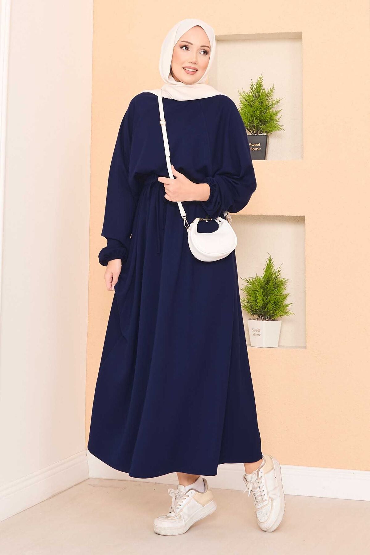 Yarasa Kol Crop Etek  Takım Lacivert