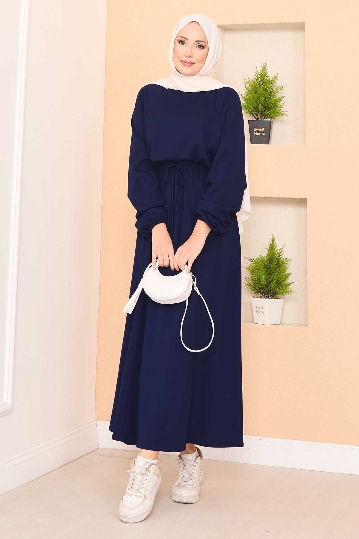 Yarasa Kol Crop Etek  Takım Lacivert