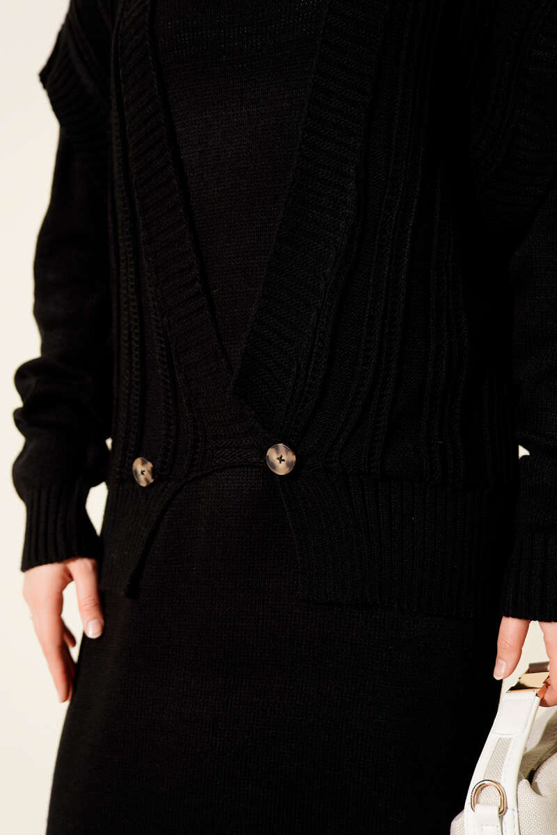 Two-Piece Set with Vest and Dress Knitwear black