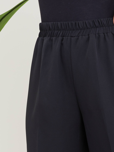 Pantalon Carotte Taille Elastique Noir - Thumbnail