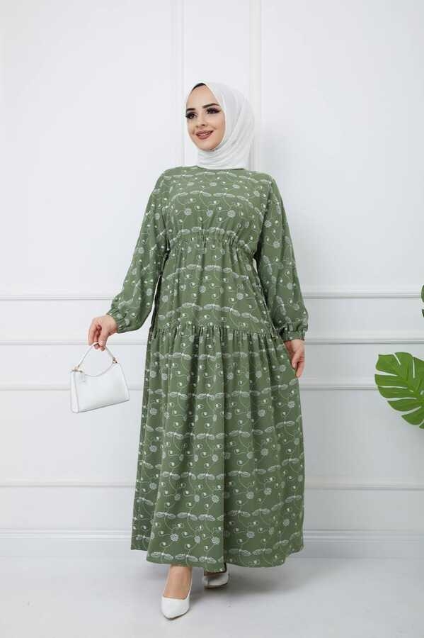 Robe Hijab İmprimée Vert