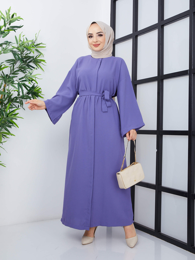 Robe abaya ceinturée Lila - Thumbnail